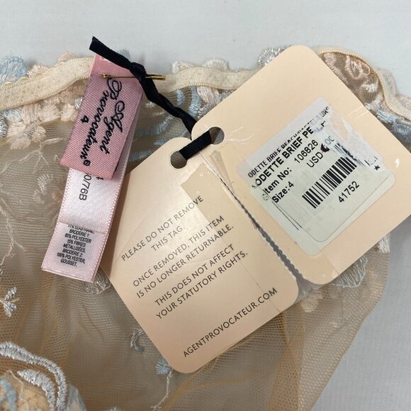Agent Provocateur Odette Peach Pastel Lurex 36B/4 Set NWT - Picture 16 of 16